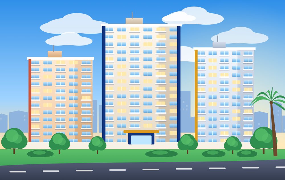 Illustration of apartment buildings